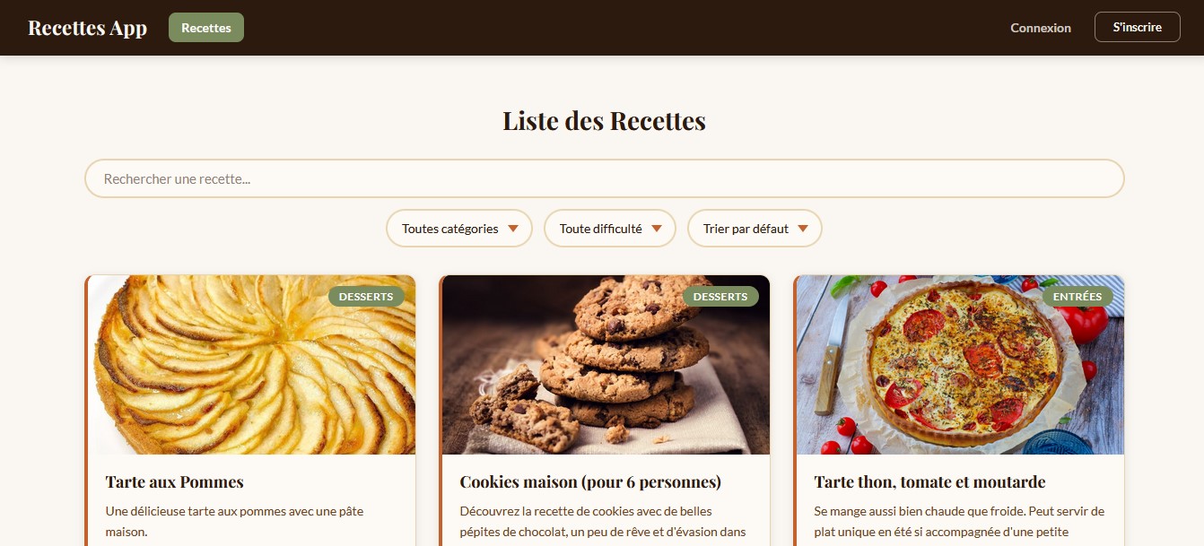 Application de recettes Node.js Angular MongoDB — Sélim Zouache
